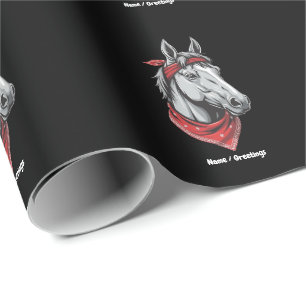 Grappige Paardenliefhebbers Rode Bandana Meisjes V Cadeaupapier
