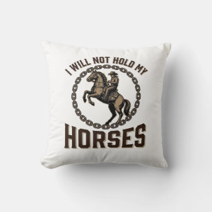 Grappige paardenquote vintage western rijdesign_1 kussen