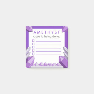Grappige Paarse Amethyst Takenlijst Post-it® Notes