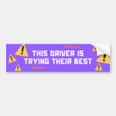 Grappige Paarse driver ondersteuning Bumpersticker (Voorkant)