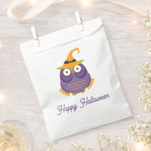 Grappige paarse heks uil. Halloween Kinder lekkern Bedankzakje