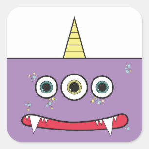 Grappige Paarse Monster stickers