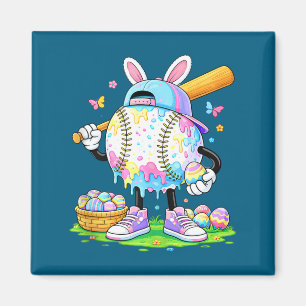Grappige paas baseball konijn eier jager tank top magneet