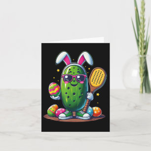 Grappige Paas Komkommer Speelt Pickleball Paddle K Kaart