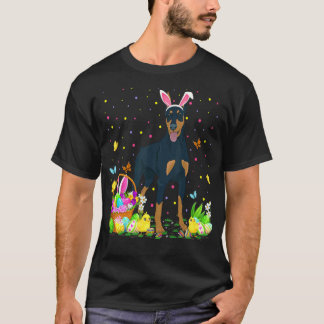 Grappige Paaseieren Jachtende Dobermann Pinscher H T-shirt