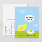 Grappige paasgroet feestdagenkaart (Voorkant / Achterkant)