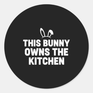 Grappige paashaas citaat deze haas is eigenaar van ronde sticker