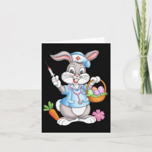Grappige Paasweefster Stethoscoop Bunny Scrub Top Kaart