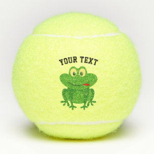 Grappige pad kikker mascotte tennisballen