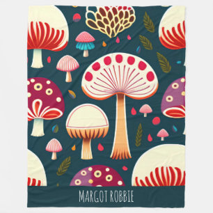 Grappige paddenstoel Rood Wit Waterverf Patroon Fleece Deken