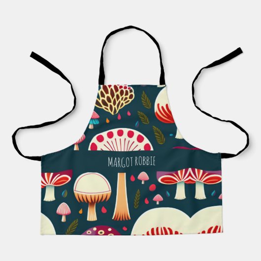 Grappige paddenstoel Rood Wit Waterverf Patroon Schort (Voorkant)