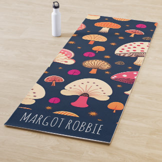 Grappige paddenstoel roze blauw Waterverf patroon Yogamat