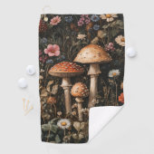 Grappige paddenstoelen en wilde bloemen botanisch golfhanddoek (Insitu)