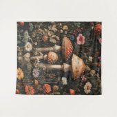 Grappige paddenstoelen en wilde bloemen botanisch wandkleed (Voorkant (horizontaal))