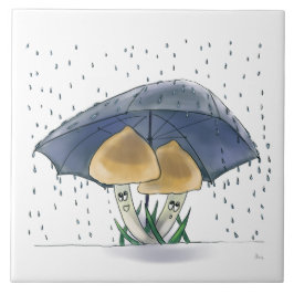 Grappige paddenstoelen tegel tegeltje