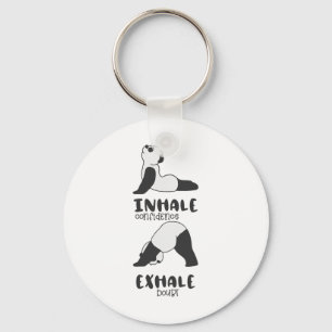 Grappige Panda Beer Inademen Uitademen Panda Yoga Sleutelhanger