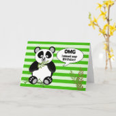 Grappige Panda Beer verlate verjaardag Kaart (Gele Bloem)