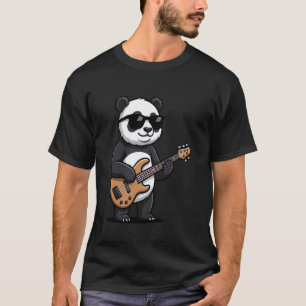 Grappige panda die basgitaar speelt t-shirt