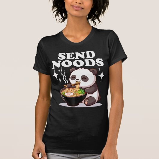 Grappige panda die ramen eet woordspeling knuffel t-shirt (Voorkant)