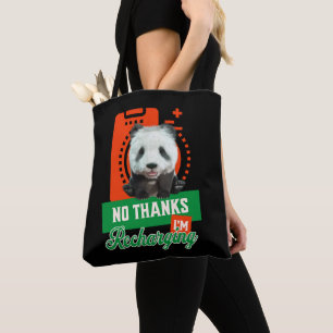 Grappige Panda Introvert Batterij Oplaad Ontwerp Draagtas