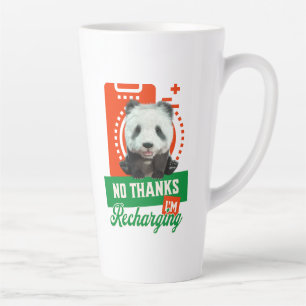 Grappige Panda Introvert Batterij Oplaad Ontwerp Latte Mok