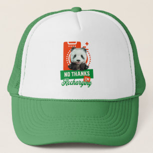 Grappige Panda Introvert Batterij Oplaad Ontwerp Trucker Pet