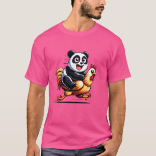 Grappige Panda Kip Haan Dierenliefhebbers Mannen V T-shirt