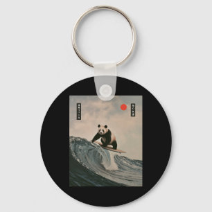 Grappige panda surfend zeggende Japanse golf meme Sleutelhanger
