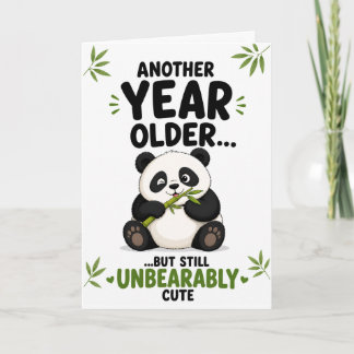 Grappige Panda Verjaardagskaart – “Nog een Jaar Ou Kaart