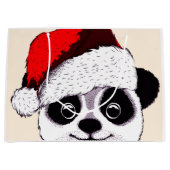 grappige panda voor kerstmis groot cadeauzakje (Voorkant)