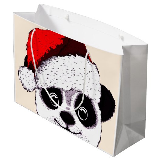 grappige panda voor kerstmis groot cadeauzakje (Achterkant Gekanteld)