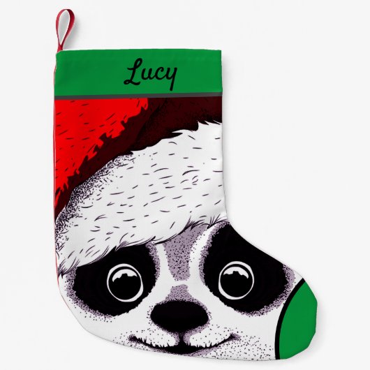 grappige panda voor kerstmis kleine kerstsok (Voorkant)