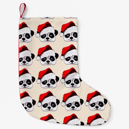 grappige panda voor kerstmis kleine kerstsok (Voorkant)