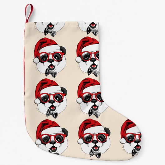 grappige panda voor kerstmis kleine kerstsok (Voorkant)