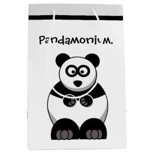 Grappige Pandamonium Panda Cartoon, Schattigee Str Medium Cadeauzakje