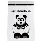 Grappige Pandamonium Panda Cartoon, Schattigee Str Medium Cadeauzakje (Achterkant)