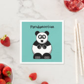 Grappige Pandamonium Panda Cartoon, Schattigee Str Servet (Insitu)