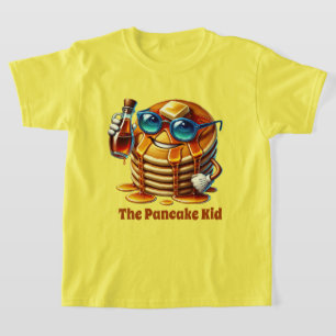 Grappige pannenkoek kind tekst toevoegen t-shirt