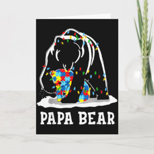 Grappige Papa Beer Autisme Bewustzijn Autisme Matc Kaart