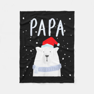 Grappige papa beer kerst Sint hoed koppels familie Fleece Deken