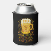 Grappige papa Bod Bier Pints Vaders Dag Monogramme Blikjeskoeler (Blikje Achterkant)