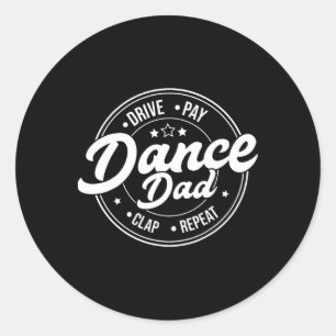 Grappige papa dans retro trotse danser dansend vad ronde sticker