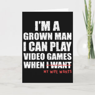 Grappige papa-gamer Ik kan videogames spelen als m Kaart