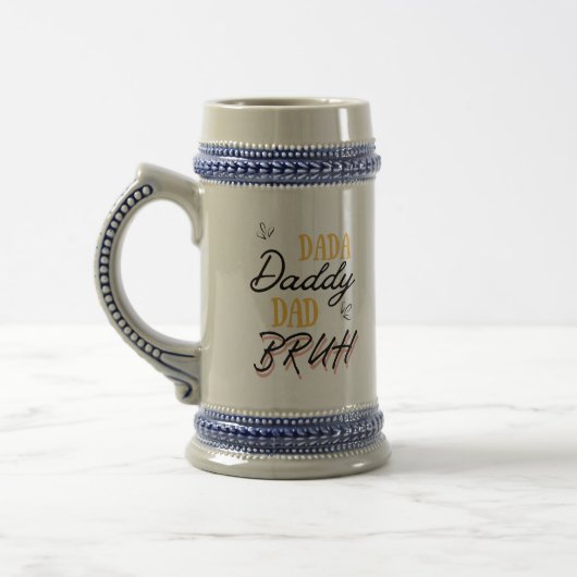 Grappige papa papa bruh Geweldige Vaderdag Bierpul (Links)