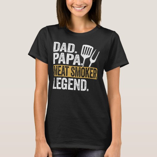 Grappige papa vlees roker legende cool retro t-shirt (Voorkant)