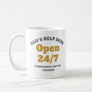 Grappige Papa's Helpdesk Open 24/7 Koffiemok