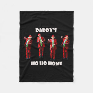Grappige Papa's Ho Ho Thuis Trump Dans Sint Claus Fleece Deken