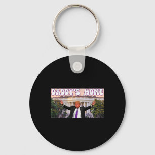 Grappige papa's huis Trump 2024 Stand met Trump Gi Sleutelhanger