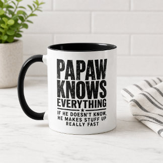 Grappige Papaw Weet Alles Mok Opa Cadeau
