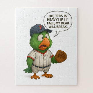 grappige papegaai honkbal legpuzzel